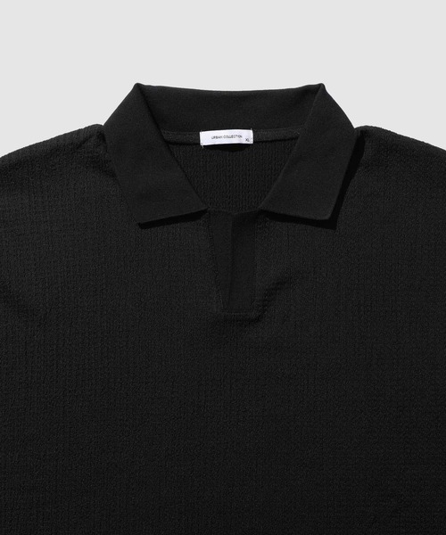 URBAN COLLECTION(アーバンコレクション)の「URBAN COLLECTION 楊柳スキッパーポロシャツ(ポロシャツ・メンズ・オフホワイト/ベージュ/ブラック・S/M/L/XL)」の5枚目の写真