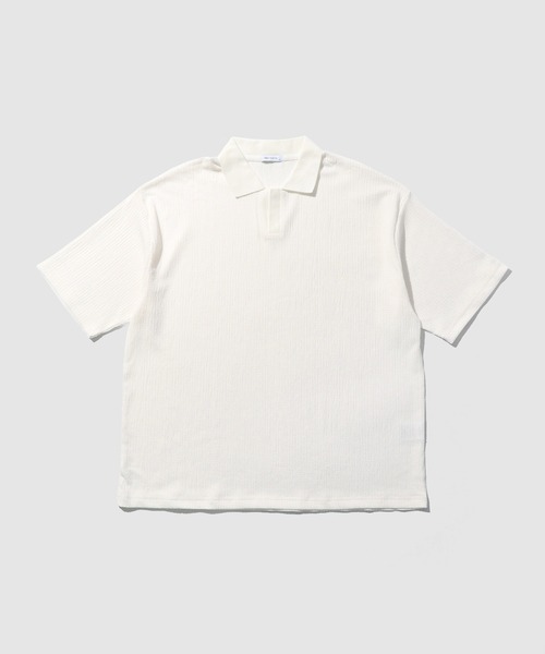 URBAN COLLECTION(アーバンコレクション)の「URBAN COLLECTION 楊柳スキッパーポロシャツ(ポロシャツ・メンズ・オフホワイト/ベージュ/ブラック・S/M/L/XL)」の22枚目の写真