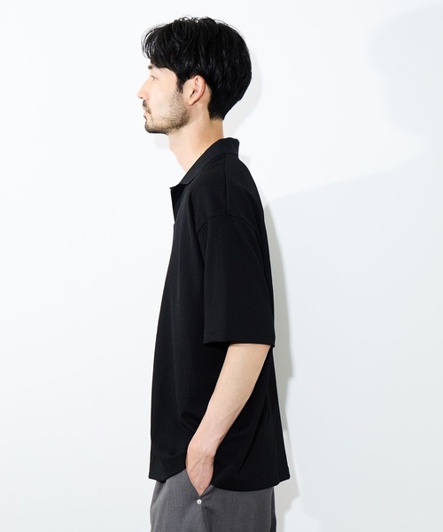 URBAN COLLECTION(アーバンコレクション)の「URBAN COLLECTION 楊柳スキッパーポロシャツ(ポロシャツ・メンズ・オフホワイト/ベージュ/ブラック・S/M/L/XL)」の10枚目の写真