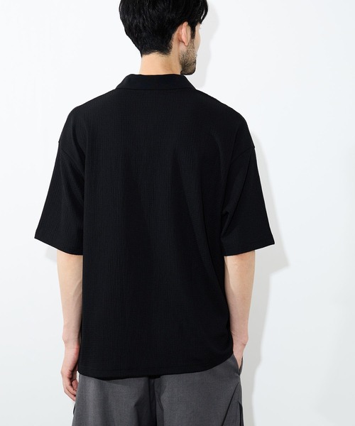 URBAN COLLECTION(アーバンコレクション)の「URBAN COLLECTION 楊柳スキッパーポロシャツ(ポロシャツ・メンズ・オフホワイト/ベージュ/ブラック・S/M/L/XL)」の11枚目の写真