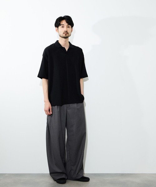 URBAN COLLECTION(アーバンコレクション)の「URBAN COLLECTION 楊柳スキッパーポロシャツ(ポロシャツ・メンズ・オフホワイト/ベージュ/ブラック・S/M/L/XL)」の13枚目の写真