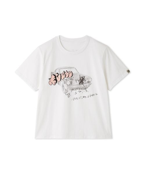 null.(ヌル)の「カーイラストコラボレーションTシャツ(Tシャツ/カットソー・レディース・ブルー/ピンク・F)」の6枚目の写真