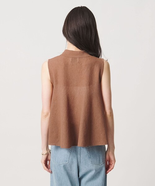 UNITED ARROWS(ユナイテッドアローズ)の「ペプラム フレア ノースリーブ ニット ‐ウォッシャブル‐(ニット/セーター・レディース・ブラウン系/ダークグレー/レッド・FREE)」の13枚目の写真