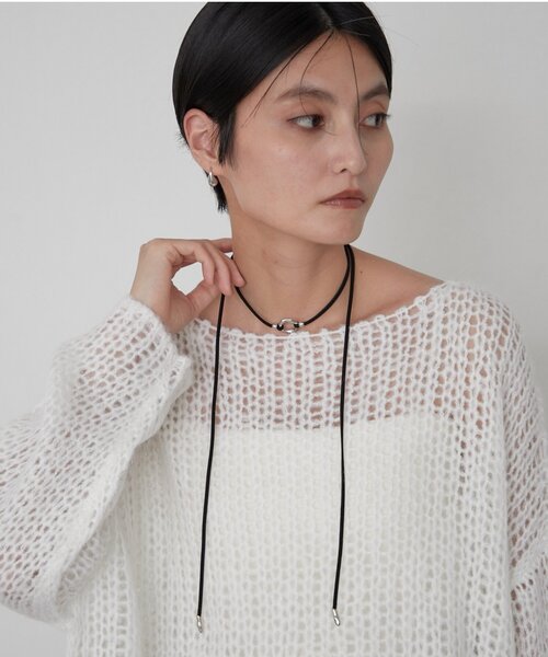 LOUNGEDRESS（ラウンジドレス）の「【GALENA/ガレナ】メタルトップコードネックレス（ネックレス・レディース・ブラック・FREE）」の2枚目の写真