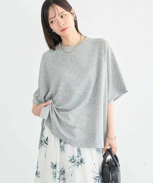 earth music&ecology(アースミュージックアンドエコロジー)の「シアーダンボールプルオーバー(Tシャツ/カットソー・レディース・ブラック/ホワイト系その他/杢グレー・FREE)」の3枚目の写真