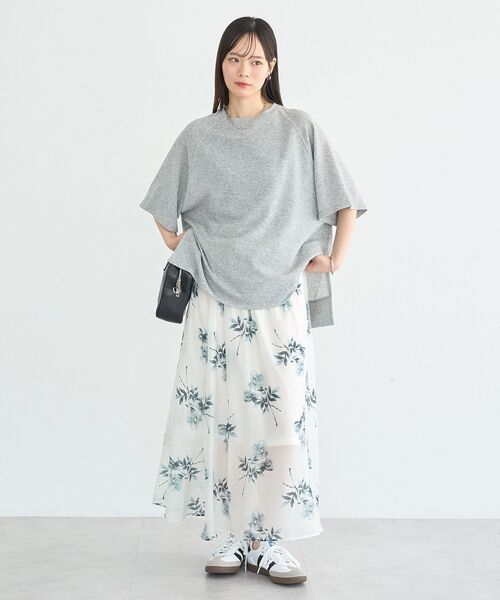 earth music&ecology(アースミュージックアンドエコロジー)の「シアーダンボールプルオーバー(Tシャツ/カットソー・レディース・ブラック/ホワイト系その他/杢グレー・FREE)」の8枚目の写真