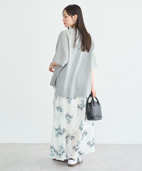 earth music&ecology(アースミュージックアンドエコロジー)の「シアーダンボールプルオーバー(Tシャツ/カットソー・レディース・ブラック/ホワイト系その他/杢グレー・FREE)」の10枚目の写真