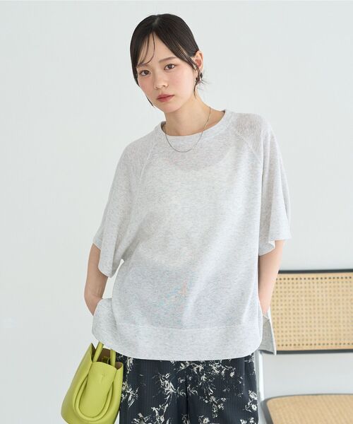 earth music&ecology(アースミュージックアンドエコロジー)の「シアーダンボールプルオーバー(Tシャツ/カットソー・レディース・ブラック/ホワイト系その他/杢グレー・FREE)」の11枚目の写真