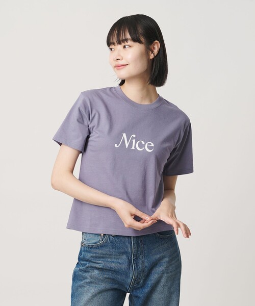 NICE WEATHER(ナイスウェザー)の「<NICE WEATHER>ウィメンズ NICE ロゴ Tシャツ(Tシャツ/カットソー・レディース・ホワイト/レッド/ライム/ライラック・S/M)」の1枚目の写真