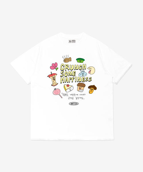 BALLOON FRIENDS(バルーンフレンズ)の「ハピネスはおやつのようなもの フィロソフィTシャツ(Tシャツ/カットソー・レディース・その他・SMALL/MEDIUM/LARGE)」の1枚目の写真