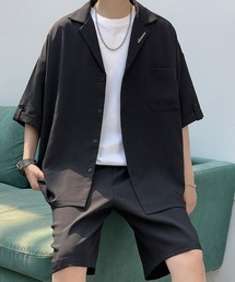メンズ 半袖シャツ＆ショートパンツ セットアップ