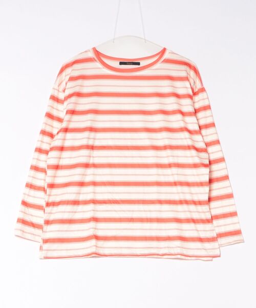 Ritzy（リッツィー）の「ボーダーオーバーサイズロン Tシャツ（Tシャツ/カットソー・レディース・グリーン系その他/レッド系/ブラック×ベージュ・L/M）」の19枚目の写真