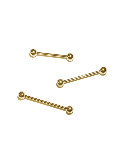 MORPH(モルフ)の「MORPH モルフ バーベル ボディーピアス 14ゲージ 6mm~50mm(ピアス(片耳用)・レディース・ゴールド・10/44/42/40/14/12/8/6/26/24/22/20/18/16/38/36/34/32/30/28/50/48/46)」の4枚目の写真