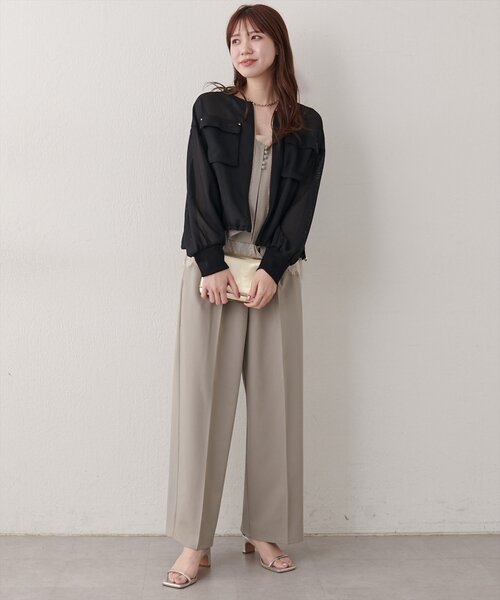 natural couture(ナチュラルクチュール)の「お上品メッシュブルゾン(ブルゾン・レディース・ブラウン/ベージュ/ブラック・FREE)」の7枚目の写真