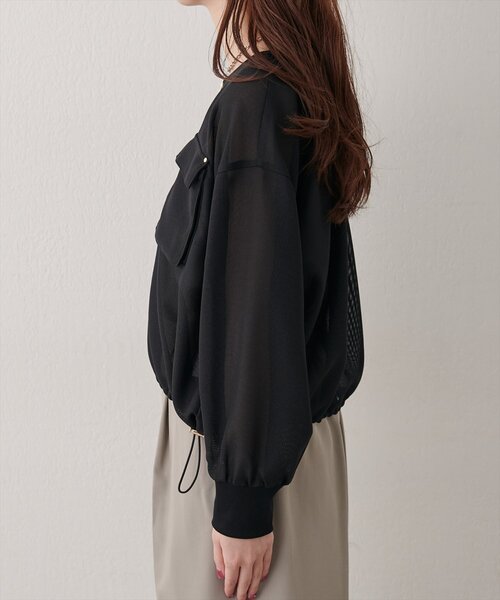 natural couture(ナチュラルクチュール)の「お上品メッシュブルゾン(ブルゾン・レディース・ブラウン/ベージュ/ブラック・FREE)」の9枚目の写真