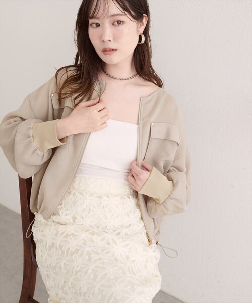 natural couture(ナチュラルクチュール)の「お上品メッシュブルゾン(ブルゾン・レディース・ブラウン/ベージュ/ブラック・FREE)」の20枚目の写真