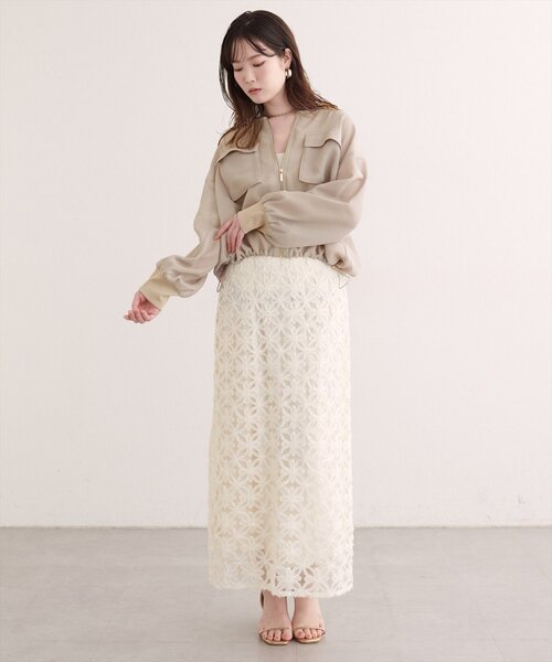 natural couture(ナチュラルクチュール)の「お上品メッシュブルゾン(ブルゾン・レディース・ブラウン/ベージュ/ブラック・FREE)」の21枚目の写真