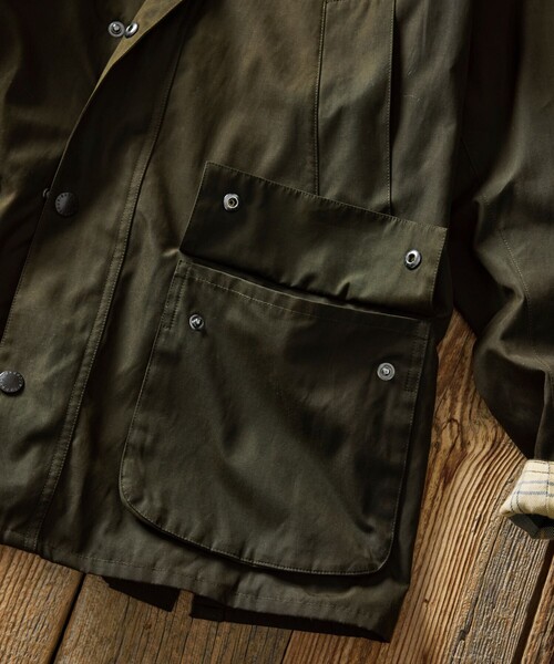 Barbour(バブアー)の「Barbour/バブアー 別注 BEDALE OS Sleeve(ブルゾン・メンズ・グレー/オリーブ/ブラウン/ベージュ/ブラック/ワインレッド・40/38/42)」の14枚目の写真