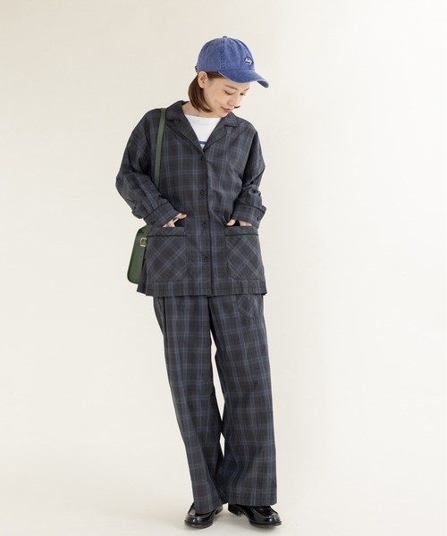 PAR ICI(パーリッシィ)の「コットンチェック パジャマシャツ(セットアップ対応)(シャツ/ブラウス・レディース・チャコールグレー・FREE)」の19枚目の写真
