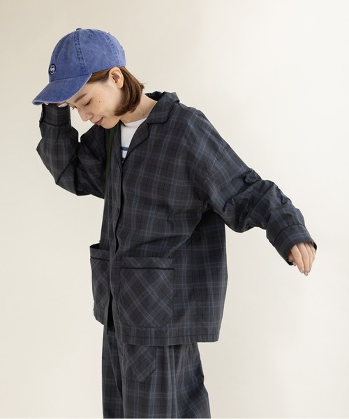 PAR ICI(パーリッシィ)の「コットンチェック パジャマシャツ(セットアップ対応)(シャツ/ブラウス・レディース・チャコールグレー・FREE)」の14枚目の写真