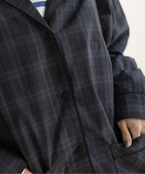 PAR ICI(パーリッシィ)の「コットンチェック パジャマシャツ(セットアップ対応)(シャツ/ブラウス・レディース・チャコールグレー・FREE)」の18枚目の写真