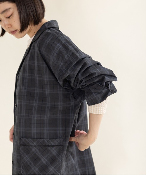 PAR ICI(パーリッシィ)の「コットンチェック パジャマシャツ(セットアップ対応)(シャツ/ブラウス・レディース・チャコールグレー・FREE)」の5枚目の写真
