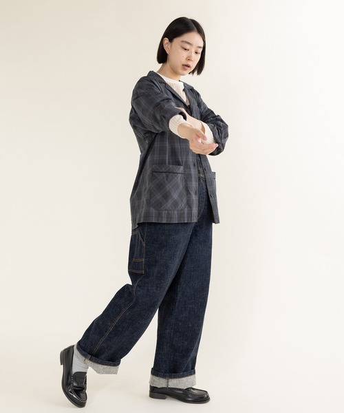 PAR ICI(パーリッシィ)の「コットンチェック パジャマシャツ(セットアップ対応)(シャツ/ブラウス・レディース・チャコールグレー・FREE)」の10枚目の写真