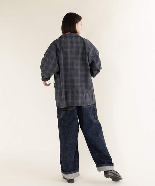 PAR ICI(パーリッシィ)の「コットンチェック パジャマシャツ(セットアップ対応)(シャツ/ブラウス・レディース・チャコールグレー・FREE)」の12枚目の写真