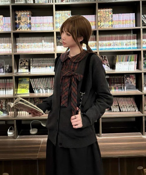 AsRiRe(アスリレイ)の「チェック柄リボンデザインブラウス(シャツ/ブラウス・レディース・レッド・M)」の7枚目の写真