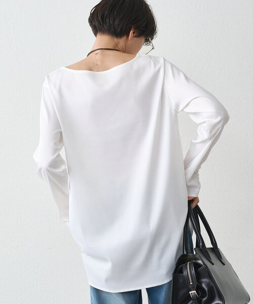 LOUNGEDRESS(ラウンジドレス)の「《WEB限定/レイヤードアイテム》サテンロンTブラウス(シャツ/ブラウス・レディース・オフホワイト/ブラック・FREE)」の13枚目の写真