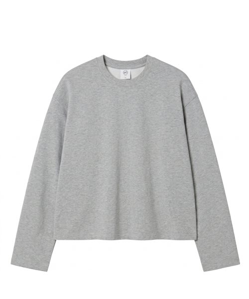 NOMING(ノミング)の「ルーズフィットクロップイージーロングスリーブ - グレー(Tシャツ/カットソー・レディース・グレー・SMALL/MEDIUM/LARGE/X-LARGE)」の5枚目の写真