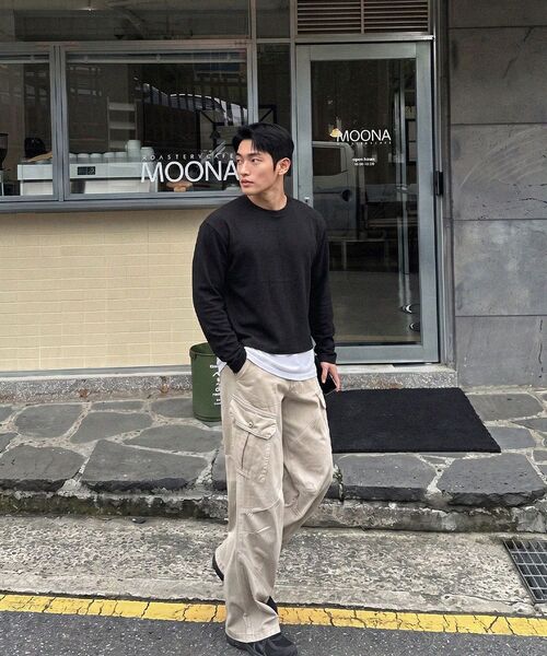 NOMING(ノミング)の「ルーズフィットクロップイージーロングスリーブ - グレー(Tシャツ/カットソー・レディース・グレー・SMALL/MEDIUM/LARGE/X-LARGE)」の7枚目の写真