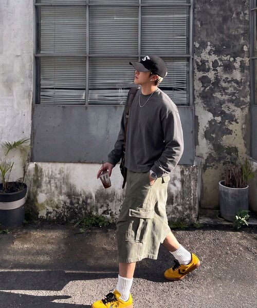 NOMING(ノミング)の「ルーズフィットクロップイージーロングスリーブ - グレー(Tシャツ/カットソー・レディース・グレー・SMALL/MEDIUM/LARGE/X-LARGE)」の9枚目の写真
