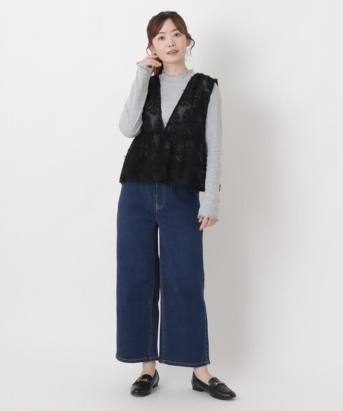one'sterrace(ワンズテラス)の「シアーシャギーベスト(ベスト・レディース・ブラック系8・02)」の10枚目の写真