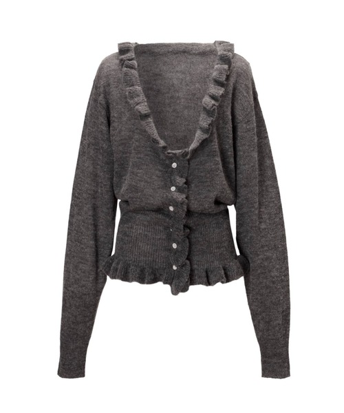WILLFULLY(ウィルフリー)の「ruffle sheer rib waist knit cardigan(カーディガン/ボレロ・レディース・チャコール/ライラック/ブラウン・FREE)」の20枚目の写真