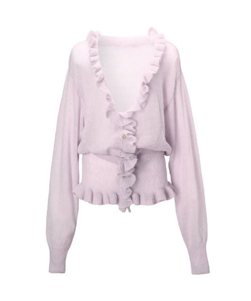 WILLFULLY(ウィルフリー)の「ruffle sheer rib waist knit cardigan(カーディガン/ボレロ・レディース・チャコール/ライラック/ブラウン・FREE)」の21枚目の写真