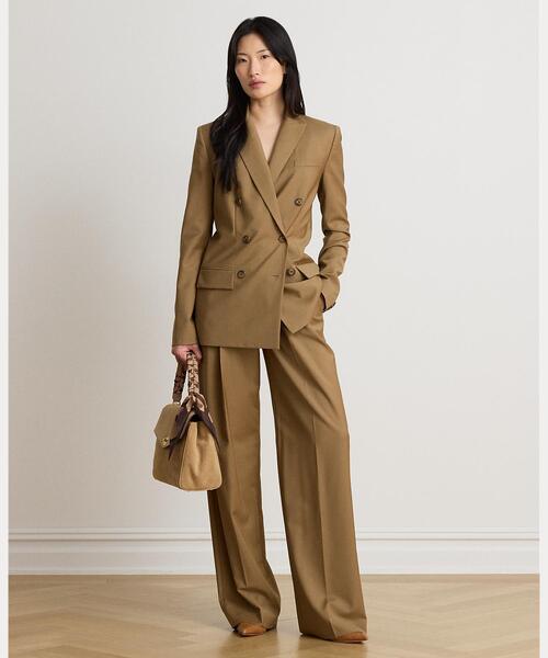 LAUREN RALPH LAUREN(ローレン ラルフ ローレン)の「プリーテッド ウール パンツ(スラックス・レディース・ブラウン・0/00)」の1枚目の写真