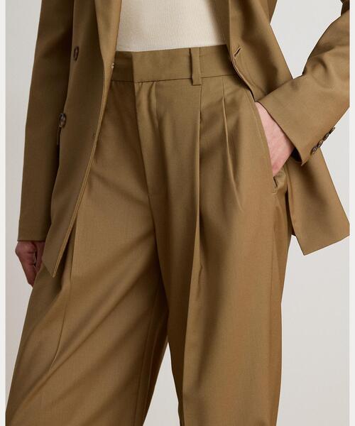 LAUREN RALPH LAUREN(ローレン ラルフ ローレン)の「プリーテッド ウール パンツ(スラックス・レディース・ブラウン・0/00)」の4枚目の写真