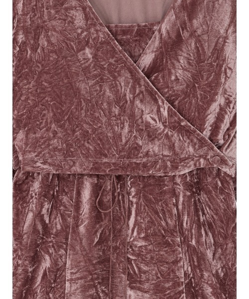 Ameri(アメリ)の「VELOUR LAYERED CUT TOP(Tシャツ/カットソー・レディース・ローズ/ブラック/アイボリー・FREE)」の7枚目の写真