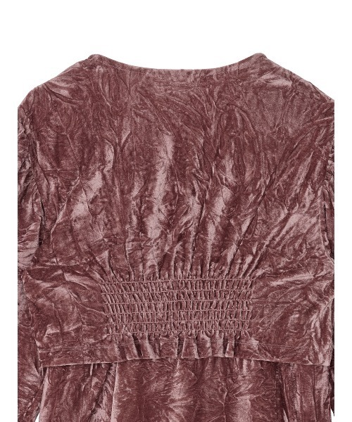 Ameri(アメリ)の「VELOUR LAYERED CUT TOP(Tシャツ/カットソー・レディース・ローズ/ブラック/アイボリー・FREE)」の9枚目の写真