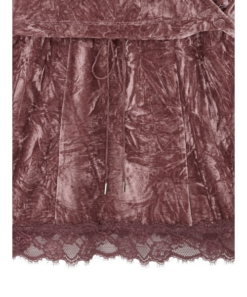 Ameri(アメリ)の「VELOUR LAYERED CUT TOP(Tシャツ/カットソー・レディース・ローズ/ブラック/アイボリー・FREE)」の10枚目の写真