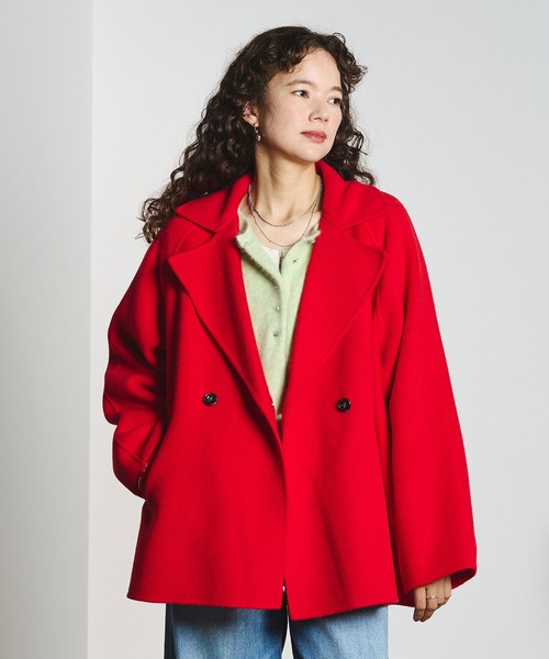 ROSE BUD(ローズバッド)の「WIDE TAILORED COAT(ダウンジャケット/コート・レディース・ネイビー/レッド・ONE SIZE)」の3枚目の写真