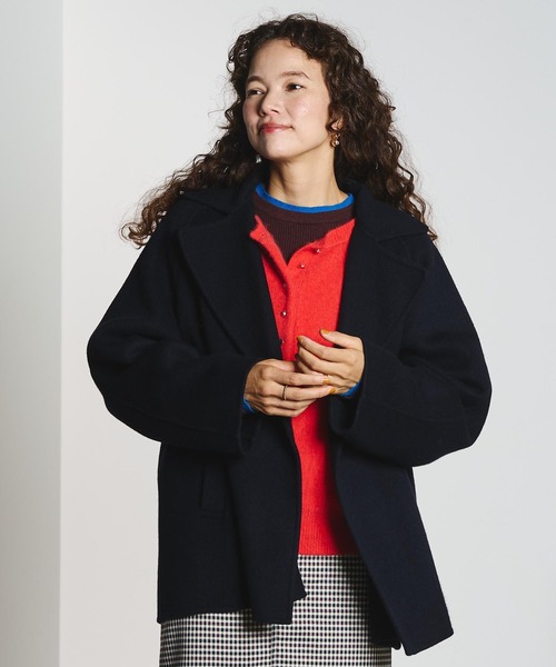 ROSE BUD(ローズバッド)の「WIDE TAILORED COAT(ダウンジャケット/コート・レディース・ネイビー/レッド・ONE SIZE)」の14枚目の写真