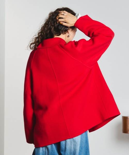 ROSE BUD(ローズバッド)の「WIDE TAILORED COAT(ダウンジャケット/コート・レディース・ネイビー/レッド・ONE SIZE)」の5枚目の写真