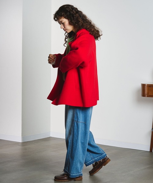 ROSE BUD(ローズバッド)の「WIDE TAILORED COAT(ダウンジャケット/コート・レディース・ネイビー/レッド・ONE SIZE)」の7枚目の写真