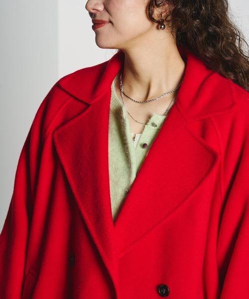 ROSE BUD(ローズバッド)の「WIDE TAILORED COAT(ダウンジャケット/コート・レディース・ネイビー/レッド・ONE SIZE)」の9枚目の写真