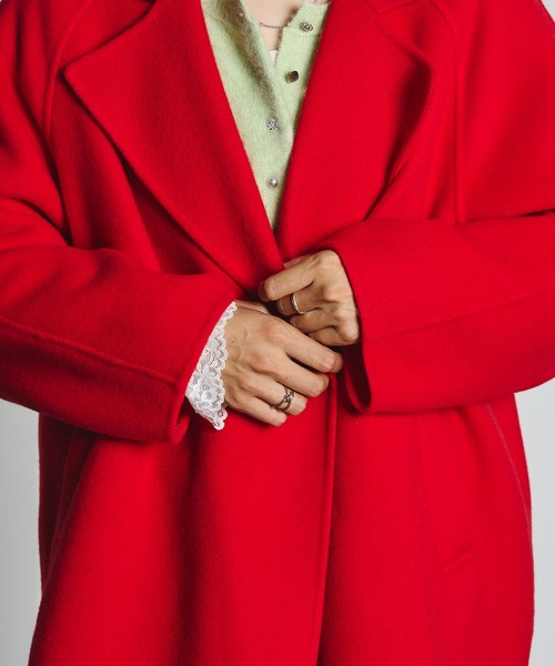 ROSE BUD(ローズバッド)の「WIDE TAILORED COAT(ダウンジャケット/コート・レディース・ネイビー/レッド・ONE SIZE)」の11枚目の写真