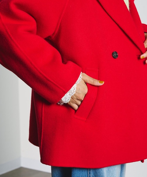 ROSE BUD(ローズバッド)の「WIDE TAILORED COAT(ダウンジャケット/コート・レディース・ネイビー/レッド・ONE SIZE)」の12枚目の写真