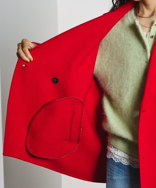 ROSE BUD(ローズバッド)の「WIDE TAILORED COAT(ダウンジャケット/コート・レディース・ネイビー/レッド・ONE SIZE)」の13枚目の写真
