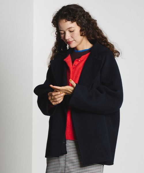 ROSE BUD(ローズバッド)の「WIDE TAILORED COAT(ダウンジャケット/コート・レディース・ネイビー/レッド・ONE SIZE)」の15枚目の写真